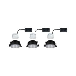 Paulmann Cole Coin lampa do zabudowy 3x6,5W czarny/srebrny 93408