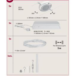 Paulmann Round Mac system linkowy 5x4,5W LED biały 94416