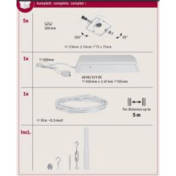 Paulmann Mac II system linkowy 5x10W biały mat/chrom 94432