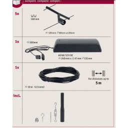 Paulmann Salt system linkowy 5x10W czarny mat/chrom 94446