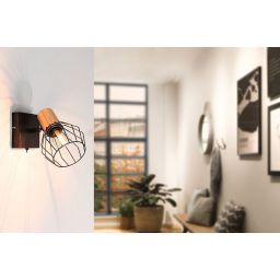 Paulmann Lanka kinkiet 1x20W czarny/drewno 66766