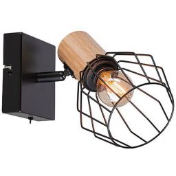 Paulmann Lanka kinkiet 1x20W czarny/drewno 66766