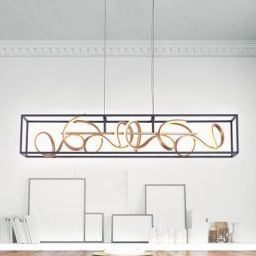 Paul Neuhaus Selina lampa wisząca 4x10,2W LED czarna/złota 2416-18