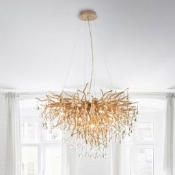 Paul Neuhaus Icicle lampa wisząca 10x40W mosiądz postarzany 2192-11
