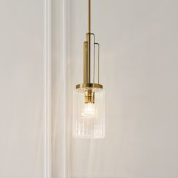 Quintiesse Kimrose lampa wisząca 1x40 W szczotkowany naturalny mosiądz QN-KIMROSE-MP-BNB