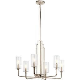 Quintiesse Kimrose lampa wisząca 6x40 W polerowany nikiel QN-KIMROSE6-PN