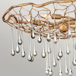 Quintiesse Laguna lampa wisząca 4x40 W oksydowany złoty QN-LAGUNA-4P