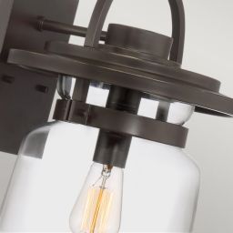 Quintiesse Lasalle kinkiet zewnętrzny 1x60 W zachodni brąz/przezroczysty QN-LASALLE-S-WT