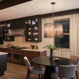 Quintiesse Linara lampa wisząca 6x60 W czarna-mosiądz QN-LINARA-6P-BK