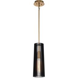 Quintiesse Linara lampa wisząca 1x60 W czarna-mosiądz QN-LINARA-P-BK