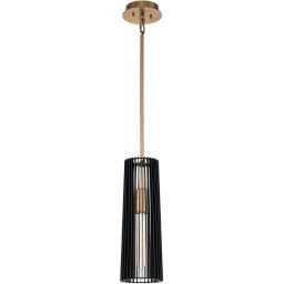 Quintiesse Linara lampa wisząca 1x60 W czarna-mosiądz QN-LINARA-P-BK