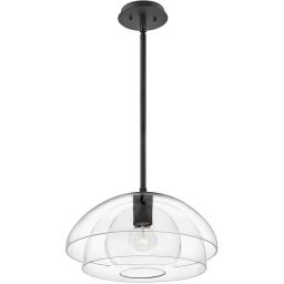 Quintiesse Lotus lampa wisząca 1x60 W czarna-przezroczysta QN-LOTUS-P-BLK