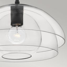 Quintiesse Lotus lampa wisząca 1x60 W czarna-przezroczysta QN-LOTUS-P-BLK