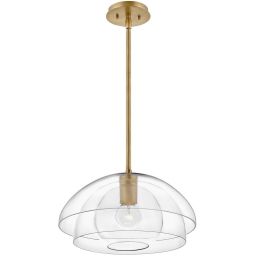 Quintiesse Lotus lampa wisząca 1x60 W stary mosiądz-przezroczysta QN-LOTUS-P-HBR