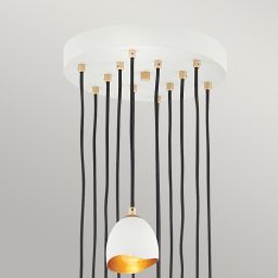 Quintiesse Nula lampa wisząca 12x40 W biała-złota QN-NULA-12P