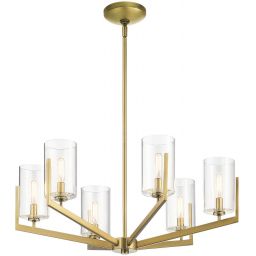 Quintiesse Nye lampa wisząca 6x40 W szczotkowany naturalny mosiądz QN-NYE6-BNB