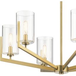 Quintiesse Nye lampa wisząca 6x40 W szczotkowany naturalny mosiądz QN-NYE6-BNB