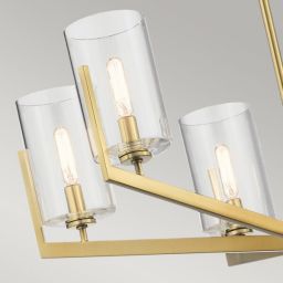 Quintiesse Nye lampa wisząca 6x40 W szczotkowany naturalny mosiądz QN-NYE6-BNB