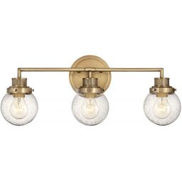 Quintiesse Poppy kinkiet 3x60 W stary mosiądz-przezroczysty QN-POPPY3-HB-BATH