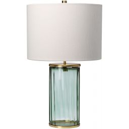 Quintiesse Reno lampa stołowa 1x60 W postarzany mosiądz/przełamana biel QN-RENO-GREEN-AB