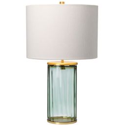 Quintiesse Reno lampa stołowa 1x60 W postarzany mosiądz/przełamana biel QN-RENO-GREEN-AB