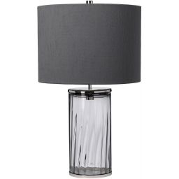 Quintiesse Reno lampa stołowa 1x60 W polerowany nikiel/szary QN-RENO-SMOKE-PN