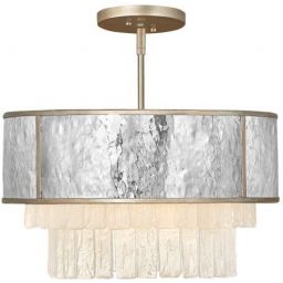 Quintiesse Reverie lampa wisząca 4x40 W szampańskie złoto/jasnoszary QN-REVERIE-4P-CPG