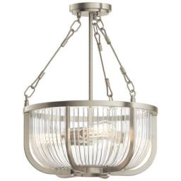 Quintiesse Roux lampa wisząca 3x60 W szczotkowany nikiel QN-ROUX3-BN