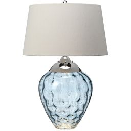 Quintiesse Samara lampa stołowa 1x60 W 1x7 W LED polerowany nikiel/ciemnoszary/jasnoniebieski QN-SAMARA-TL-BLU