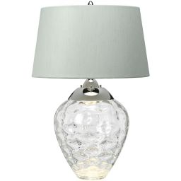 Quintiesse Samara lampa stołowa 1x60 W 1x7 W LED polerowany nikiel/jasnoniebieski/przejrzysty QN-SAMARA-TL-CLR