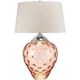 Quintiesse Samara lampa stołowa 1x60 W 1x7 W LED polerowany nikiel/ciemnoszary/łososiowy QN-SAMARA-TL-SLM