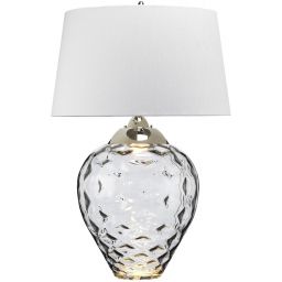 Quintiesse Samara lampa stołowa 1x60 W 1x7 W LEDpolerowany nikiel/jasnoszary/przydymiony QN-SAMARA-TL-LRG-SMK