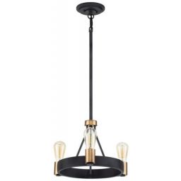 Quintiesse Silas lampa wisząca 3x60 W postarzany cynk/stary mosiądz QN-SILAS-3P-DZ