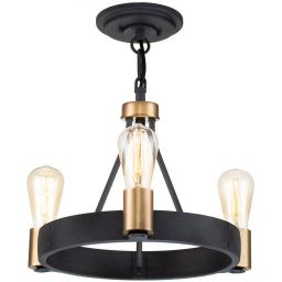 Quintiesse Silas lampa wisząca 3x60 W postarzany cynk/stary mosiądz QN-SILAS-3P-DZ