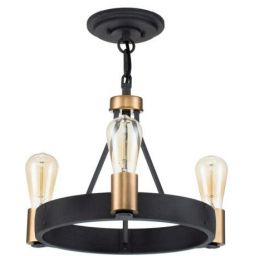 Quintiesse Silas lampa wisząca 3x60 W postarzany cynk/stary mosiądz QN-SILAS-3P-DZ