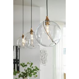 Quintiesse Skye lampa wisząca 1x60 W stary mosiądz-przezroczysta QN-SKYE-1P