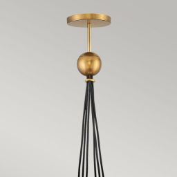 Quintiesse Skye lampa wisząca 6x60 W stary mosiądz-przezroczysta QN-SKYE-6P