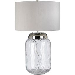 Quintiesse Sola lampa stołowa 1x60 W 1x9 W LED polerowany nikiel/przezroczysta/srebrna QN-SOLA-TL-L