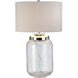 Quintiesse Sola lampa stołowa 1x60 W 1x9 W LED polerowany nikiel/przezroczysta/srebrna QN-SOLA-TL-L