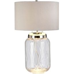 Quintiesse Sola lampa stołowa 1x60 W 1x9 W LED polerowany nikiel/przezroczysta/srebrna QN-SOLA-TL-L