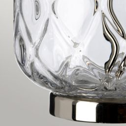 Quintiesse Sola lampa stołowa 1x60 W polerowany nikiel/przezroczysta/niebieska QN-SOLA-TL-S-BLU