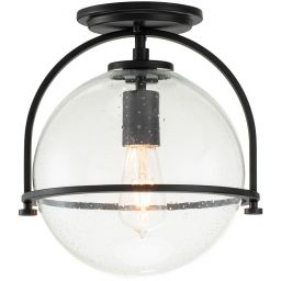 Quintiesse Somerset lampa podsufitowa 1x60 W czarna-przezroczysta QN-SOMERSET-F-C-BK