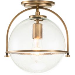 Quintiesse Somerset lampa podsufitowa 1x60 W stary mosiądz-przezroczysta QN-SOMERSET-F-C-HB
