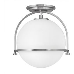 Quintiesse Somerset lampa podsufitowa 1x60 W szczotkowany nikiel-mleczny QN-SOMERSET-F-O-BN
