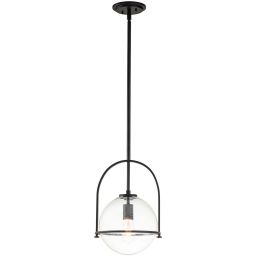 Quintiesse Somerset lampa wisząca 1x60 W czarna-przezroczysta QN-SOMERSET-P-C-BK