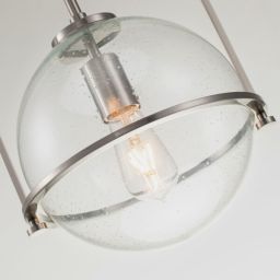 Quintiesse Somerset lampa wisząca 1x60 W przezroczysta-szczotkowany nikiel QN-SOMERSET-P-C-BN