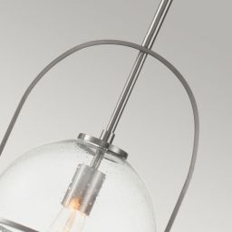 Quintiesse Somerset lampa wisząca 1x60 W przezroczysta-szczotkowany nikiel QN-SOMERSET-P-C-BN