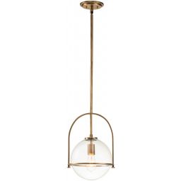 Quintiesse Somerset lampa wisząca 1x60 W stary mosiądz-przezroczysta QN-SOMERSET-P-C-HB