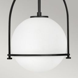 Quintiesse Somerset lampa wisząca 1x60 W czarna-mleczna QN-SOMERSET-P-O-BK