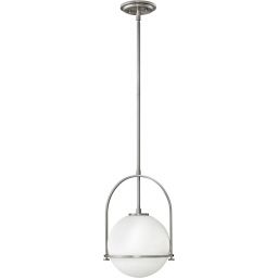 Quintiesse Somerset lampa wisząca 1x60 W mleczna-szczotkowany nikiel QN-SOMERSET-P-O-BN